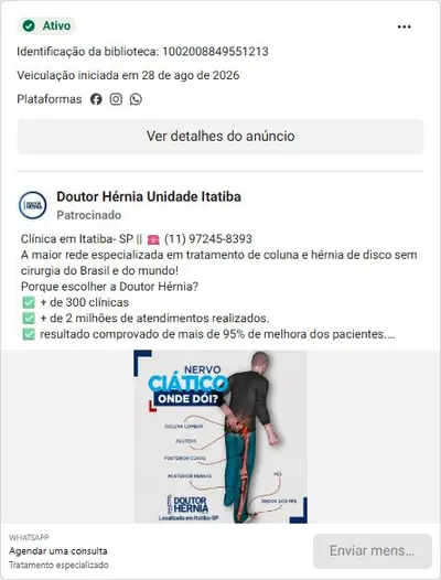 Anúncio de Doutor Hérnia Unidade Itatiba: Tratamento de coluna e hérnia de disco sem cirurgia