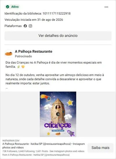 Anúncio de A Palhoça Restaurante: Almoço em família em restaurante na Rodovia Alkindar Junqueira