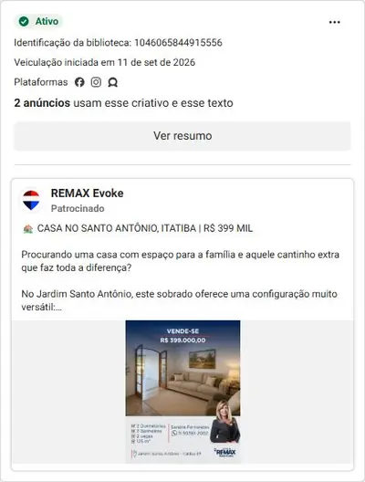 Anúncio de REMAX Evoke: Sobrado 2 dorms + edícula no Jardim Santo Antônio, R$399 mil