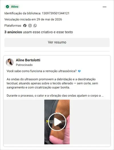 Anúncio de Aline Bertolotti: 3 anúncios iguais