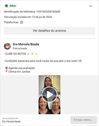 Anúncio de Dra Marcela Baade: Protocolo Rejuface Premium de rejuvenescimento facial