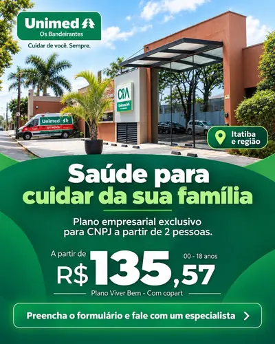 Anúncio de Tartari Seguros: Plano de saúde Unimed empresarial a partir de R$135,57