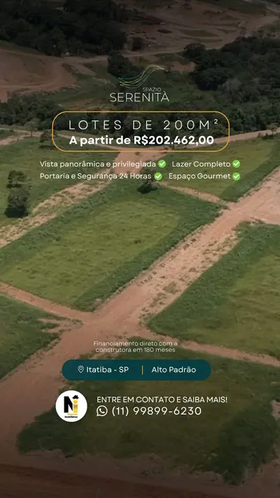 Anúncio de Spazio Serenità: Lotes de alto padrão a partir de 200m², parcelas facilitadas