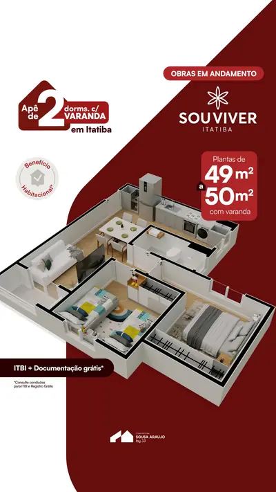 Anúncio de Construtora Sousa Araujo: Apartamentos no lançamento Sou Viver Itatiba
