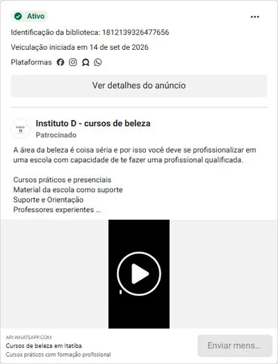Anúncio de Instituto D - cursos de beleza: Cursos profissionalizantes de beleza, presenciais em Itatiba