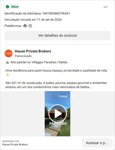 Anúncio de Hause Private Brokers: Casas de alto padrão à venda em condomínios de Itatiba
