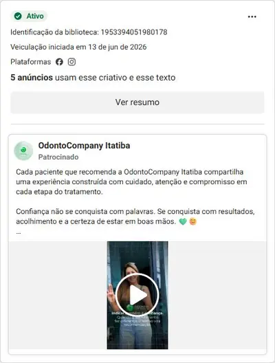 Anúncio de OdontoCompany Itatiba: 5 anúncios iguais