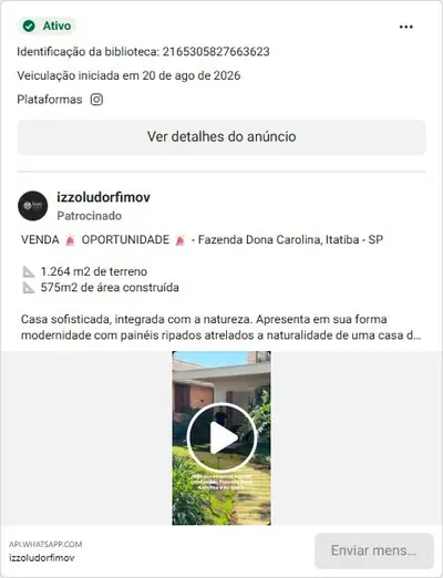 Anúncio de izzoludorfimov: Fazenda/casa de campo de alto padrão à venda em Itatiba