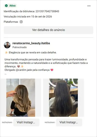 Anúncio de renatocarmo_beauty.itatiba: Transformação de cabelo (mechas/loiro) por cabeleireiro