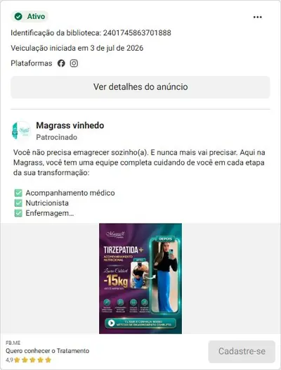 Anúncio de Magrass vinhedo: Avaliação de gordura localizada, atende Vinhedo/Louveira/Itatiba