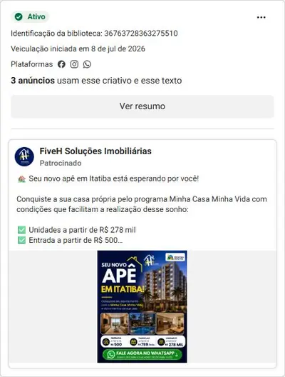 Anúncio de FiveH Soluções Imobiliárias: Apartamentos pelo Minha Casa Minha Vida com entrada facilitada