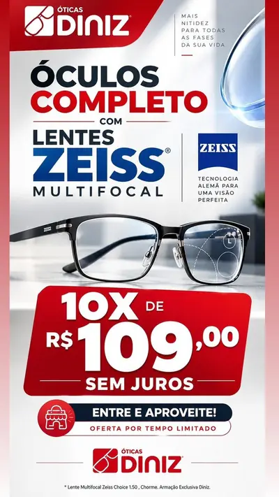 Anúncio de Óticas Diniz Itatiba